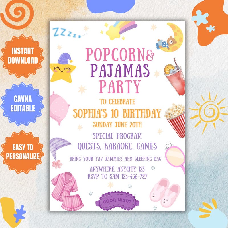Popcorn Invitation - Etsy