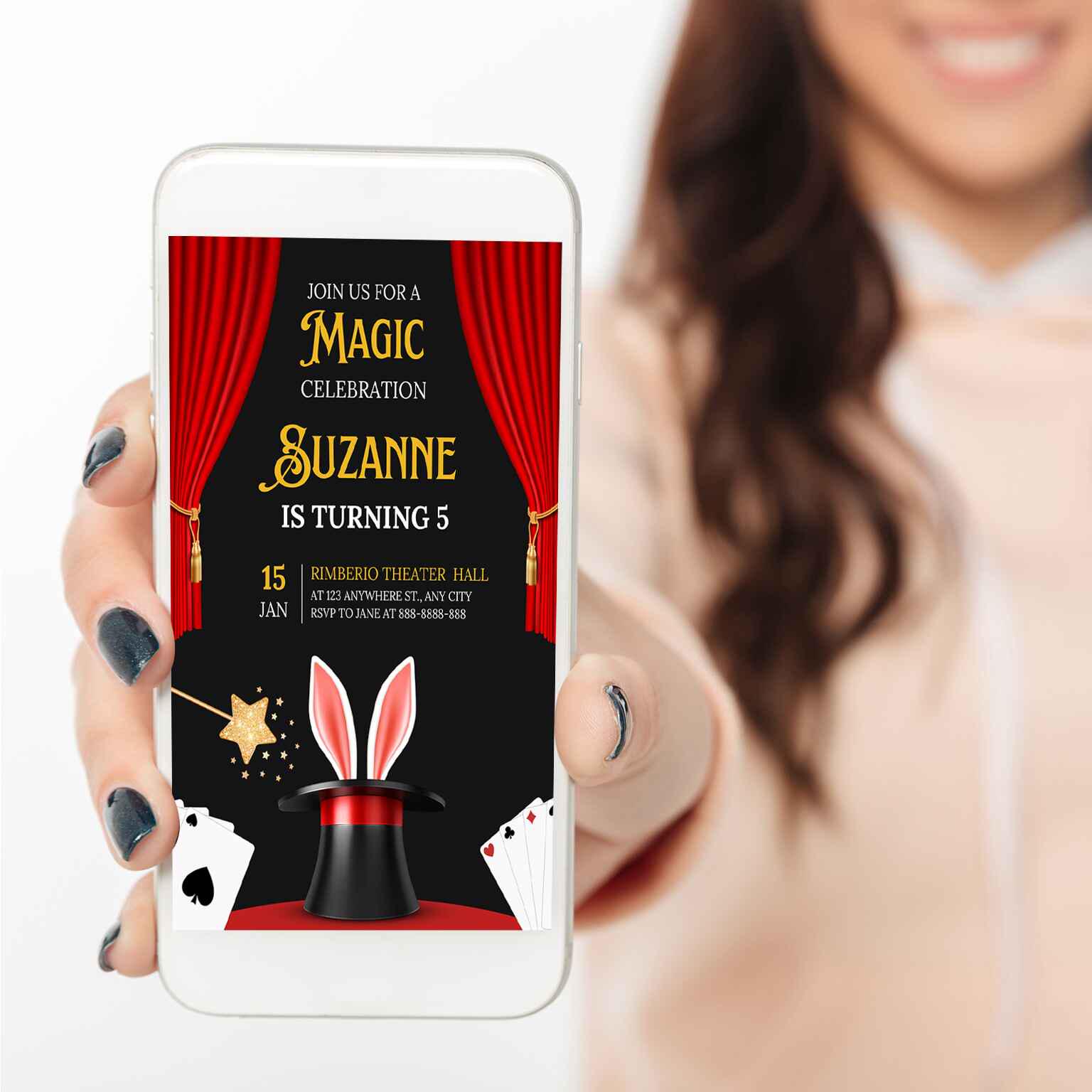 24k Magic Invite Editable Magic Birthday Invitation: Magician Theme Party (digital ...