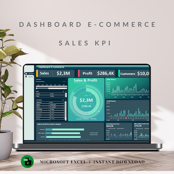 E-Commerce Dashboard: Business Analytics Tool (Digital Download)