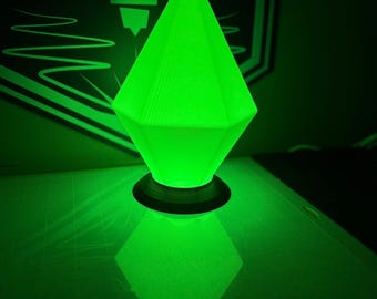 Sims-Inspired Plumbob Lamp: Unique Gaming Light Fixture for Fans & Home Decor Enthusiasts
