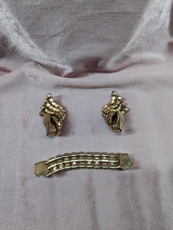 Vintage rhinestone clip on earrings and shoe clip - image 4