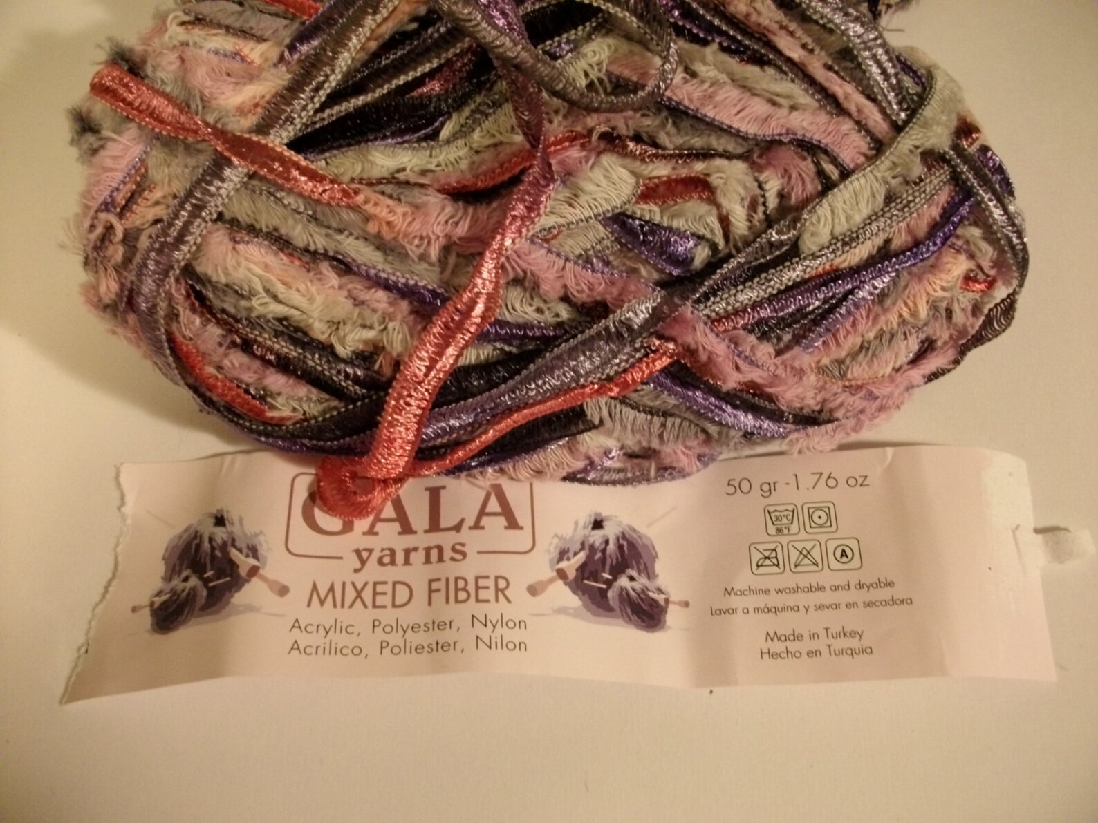 Gala yarns mixed fiber ribbon yarn multicolor Etsy