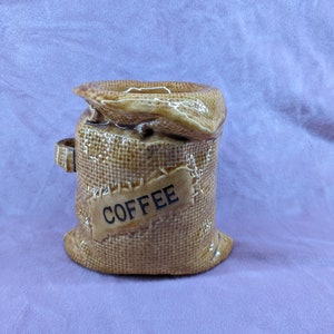 Vintage ceramic coffee sack jar planter