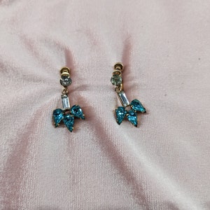 Vintage Amco rhinestone earrings 12kt gold filled