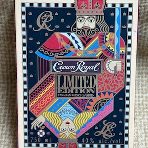 Vintage jaren 70 Crown Royal Limited Edition speelkaarten/Crown Royal Cards/Game Night/Poker/Whiskey speelkaarten/zeldzaam kaartspel/Canadees