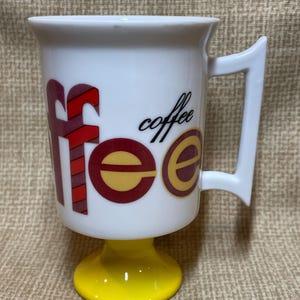 Vintage MCM Royal Crown piedestalmugg Beverage Time/Arnart 5th Ave Beverage Time 2258 piedestalmugg kaffe/te 70-talsmugg