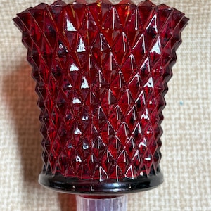 MCM Homco Red Diamond Point Peg Votive, Wall Decor, Candle Holder, Ruby Red