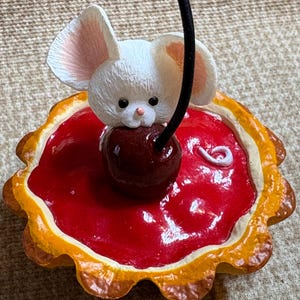 Vintage 1989 Hallmark Cherry Jubilee Mouse Ornament/Cherry Pie/Mouse/Christmas Ornament/80&#39;s Hallmark Ornament/Holiday Decor/Cute Mouse