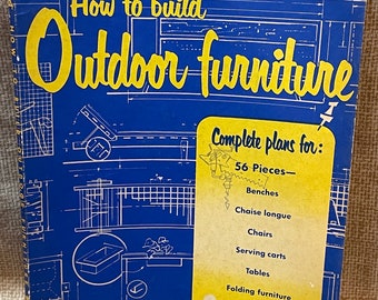 Vintage 1953 First Edition Sunset Book How to Build Outdoor Furniture/RARE Sunset Book/How to Build Outdoor Furniture/Woodworking/Wood