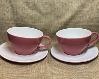 Vintage Starbucks Pink Heart Cup and Saucer Set/Starbucks Cup and Saucer/Pink Heart Starbucks Cup/Tea Cup Set/Coffee Cup Set
