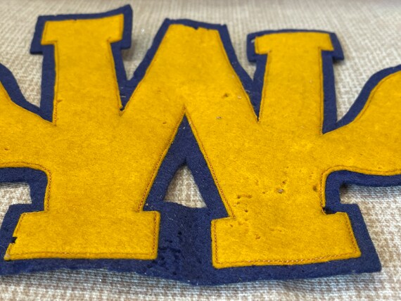 Vintage Varsity Letter W with Wings/Blue and Gold… - image 7