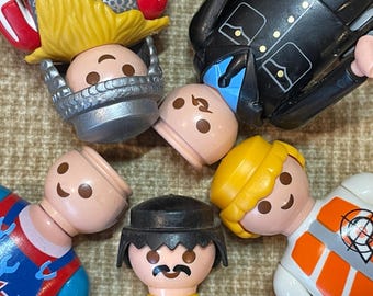 Vieux Playmobil Et Géobra Des Années 90 - Lot De 58 Figurines Pour Collection