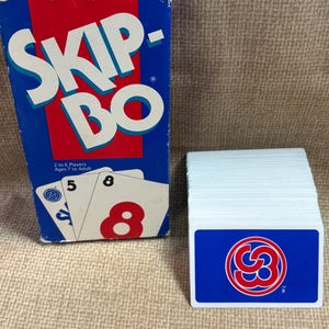 Juego de cartas Skip Bo vintage de 1993/Juego de cartas SkipBo de 1993/Juego de cartas/Noche de diversión familiar/Noche de juegos/Juegos de cartas/Noche de juegos familiar
