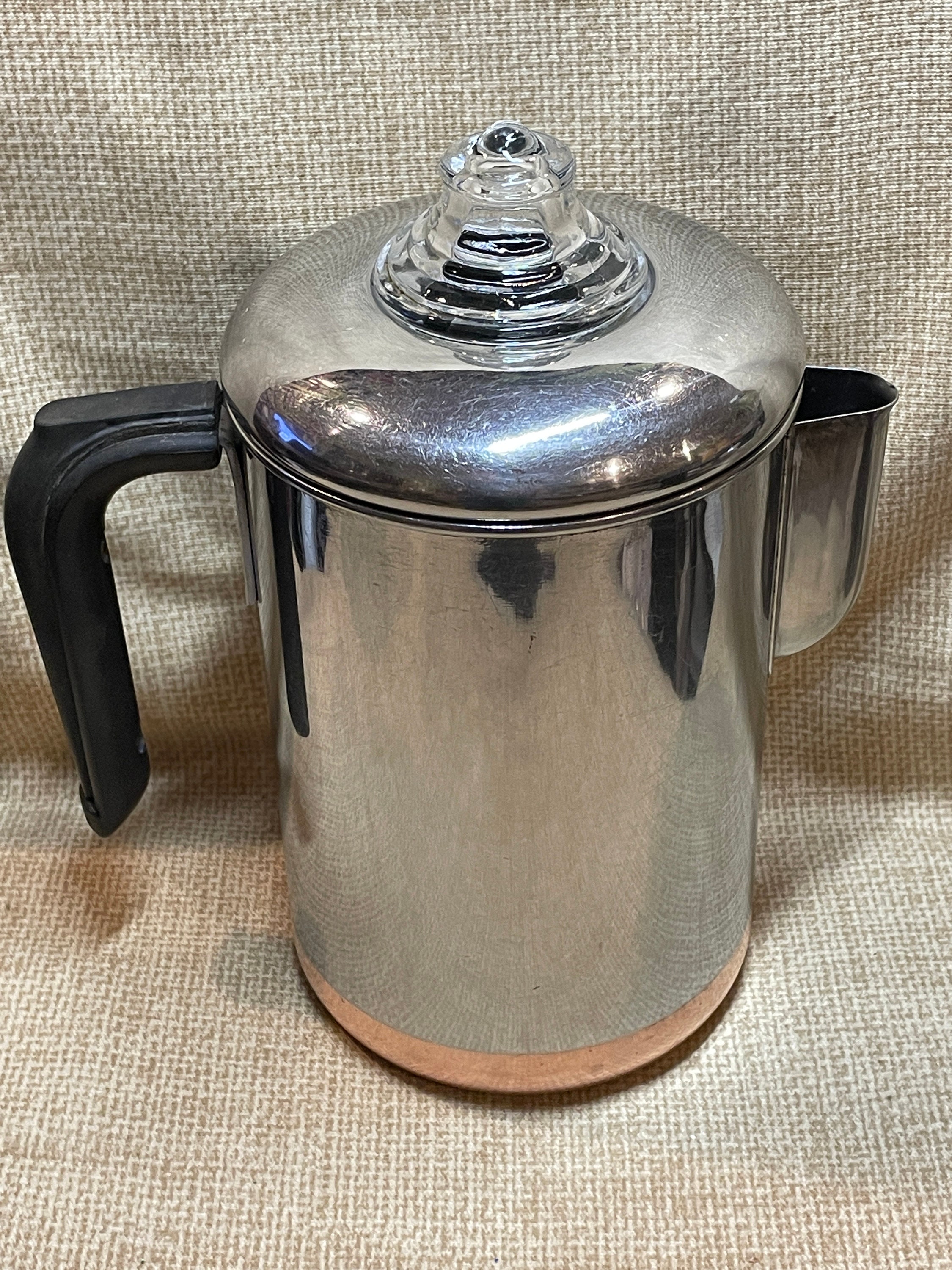 Vintage Revere Ware 14-Cup Stovetop Indoor/Outdoor Camping Coffee Pot  Percolator