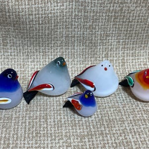 Vintage Murano Glass Birds Set of 5/Hand Blown Murano Glass Birds/Small Glass Birds/Home Decor/Collectable Murano Glass Birds/Colorful Birds