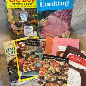 Conjunto de libros de cocina y folletos antiguos y variados/Libros de cocina/Proctor Gamble/Folletos de libros de cocina antiguos/Big Boy BBQ/Shortcut Cooking/Folleto de comida