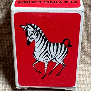 Naipes vintage mini/Naipes Zebra/Naipes Hoyle miniatura/Naipes infantiles/Noche de juegos/Baraja pequeña/Educards Mfg/Baraja infantil