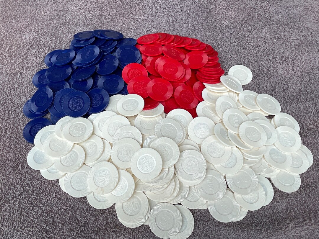 Vintage 60's Hoyle Poker Chips/red White Blue Poker Etsy