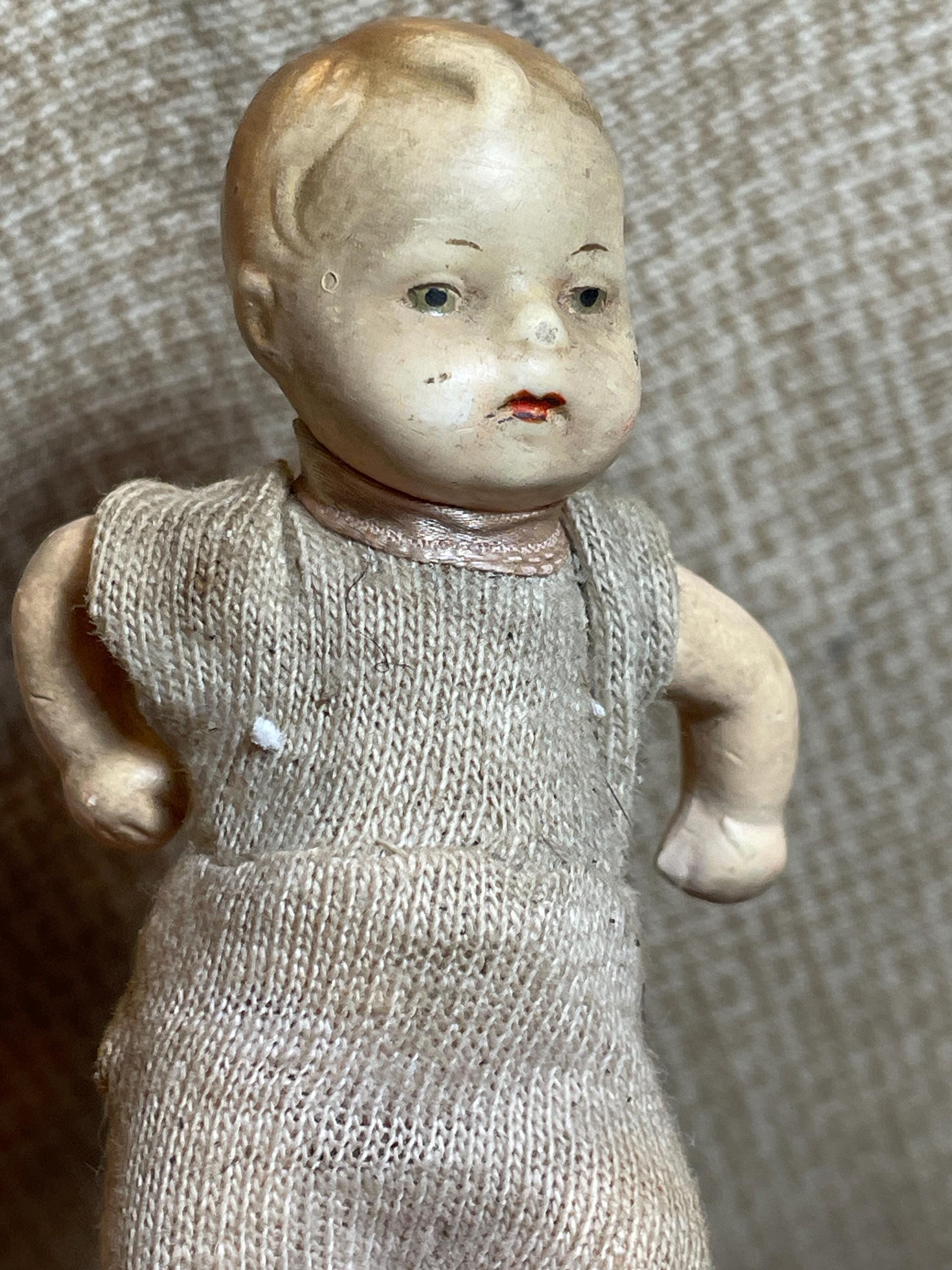 Vintage German Small Tiny Bisque Porcelain Dolls Set of 3/943