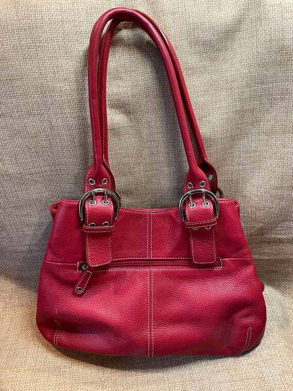 Vintage Tignanello 90's Soft Pebbled Red Leather … - image 1