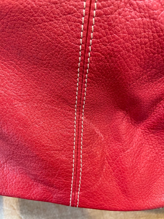 Vintage Tignanello 90's Soft Pebbled Red Leather … - image 7