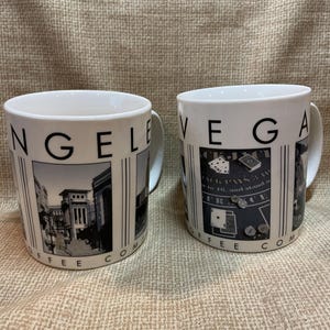 Vintage RARE Starbucks City Scene Series Vegas Coffee Mug/City Scene Los Angeles Mug/18oz Starbucks Coffee Mug/Barista Starbucks Seattle Mug