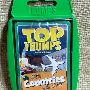 Juego de cartas vintage TOP Trumps War, juego de países del mundo, juego de cartas Top, juego de cartas War, juego de cartas Top Trumps War, noche de juegos, juego familiar