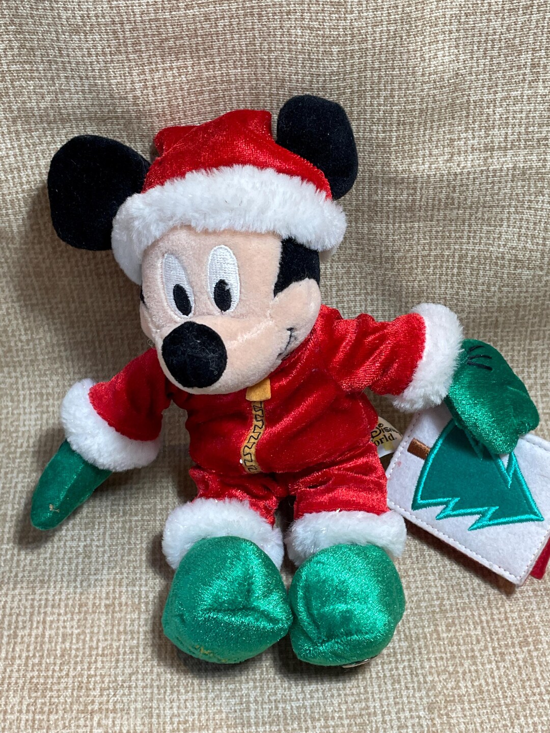 Vintage 2001 Mickey Mouse Very Merry Christmas Party Plush/disney World  Very Christmas Party Mickey Mouse/mickey Mouse Christmas Plush/xmas