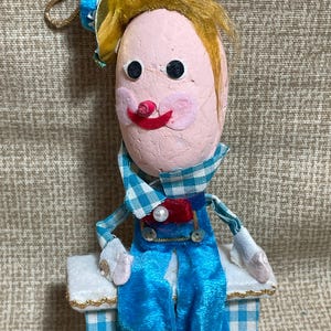 Vintage Humpty Dumpty Large Christmas Ornament/60&#39;s Humpty Dumpty Ornament/Christmas Ornament/Tree Decor/Nursery Rhyme Ornament/60s Kitschy