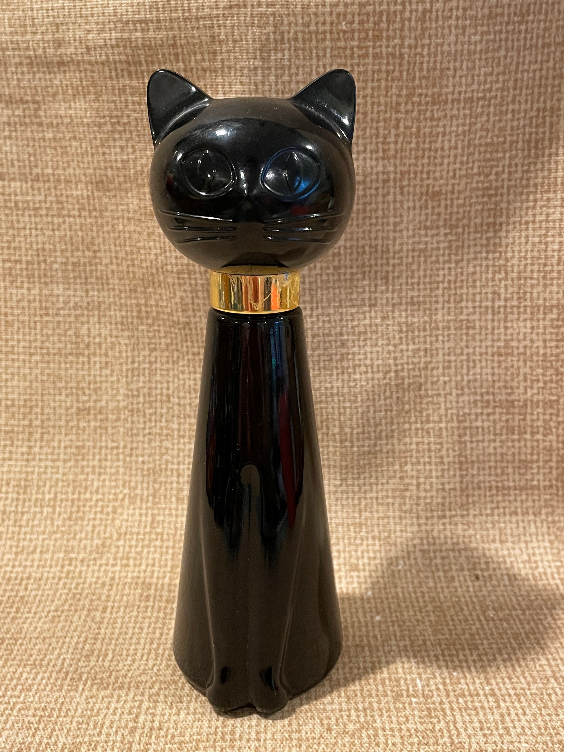 Vintage Avon Black Cat Tabatha/black Glass and Plastic Cat Perfume