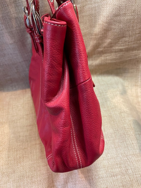 Vintage Tignanello 90's Soft Pebbled Red Leather … - image 4
