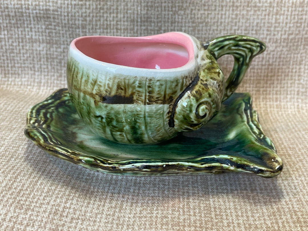 Vintage 1950's Conk Shell Creamer and Tray/shell Sugar Bowl/home Decor ...