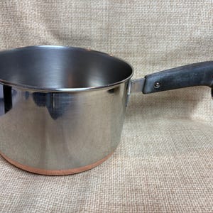 Vintage 80-tals Revere Ware kastrull 3 liter/Revere Ware/kopparbotten Revere Ware 3 liter 1801 kastrull/tillverkad i USA/kastrull/spishäll/matlagningskastrull