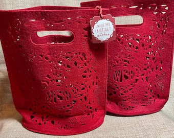 Vintage Starbucks Red Felt Decorative Bag/Starbucks Christmas Bag/Felt Starbucks Christmas Bag/WISH Starbucks Winter Red Tote Bag/Tote Bag