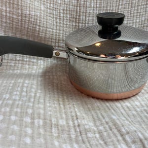 Revere Ware 1 Quart Saucepan, Copper Bottom 1801, Small Cooking Pot, Made in USA