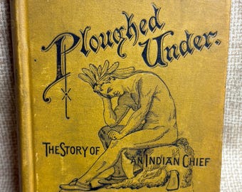 Vintage Ploughed Under The Story of an Indian Chief Told by Himself, 1881 Hardback Edition, First Edition, Native American