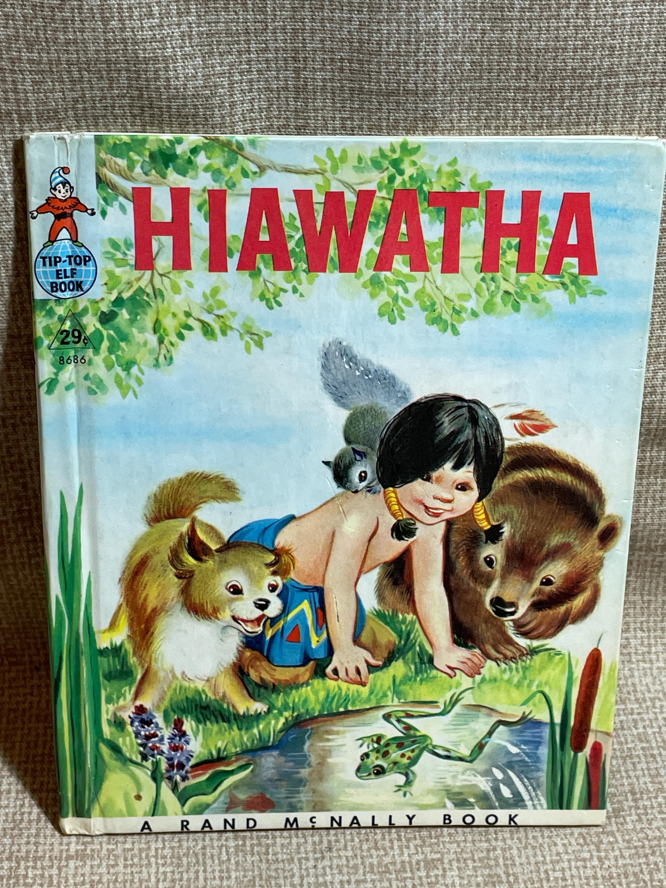 Vintage 1950's Tip Top Elf Book Hiawatha/Rand McNally Book/Hiawatha Book/Children's Book/Marion E Gridley/Native American/Tip Top Elf Book