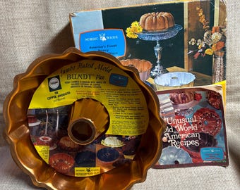 Vintage Nordic Ware Aluminum Jumbo Fluted Copper Anodized Bundt Cake Pan,Baking,Copper