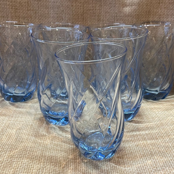 Blue Drinking Glasses Etsy
