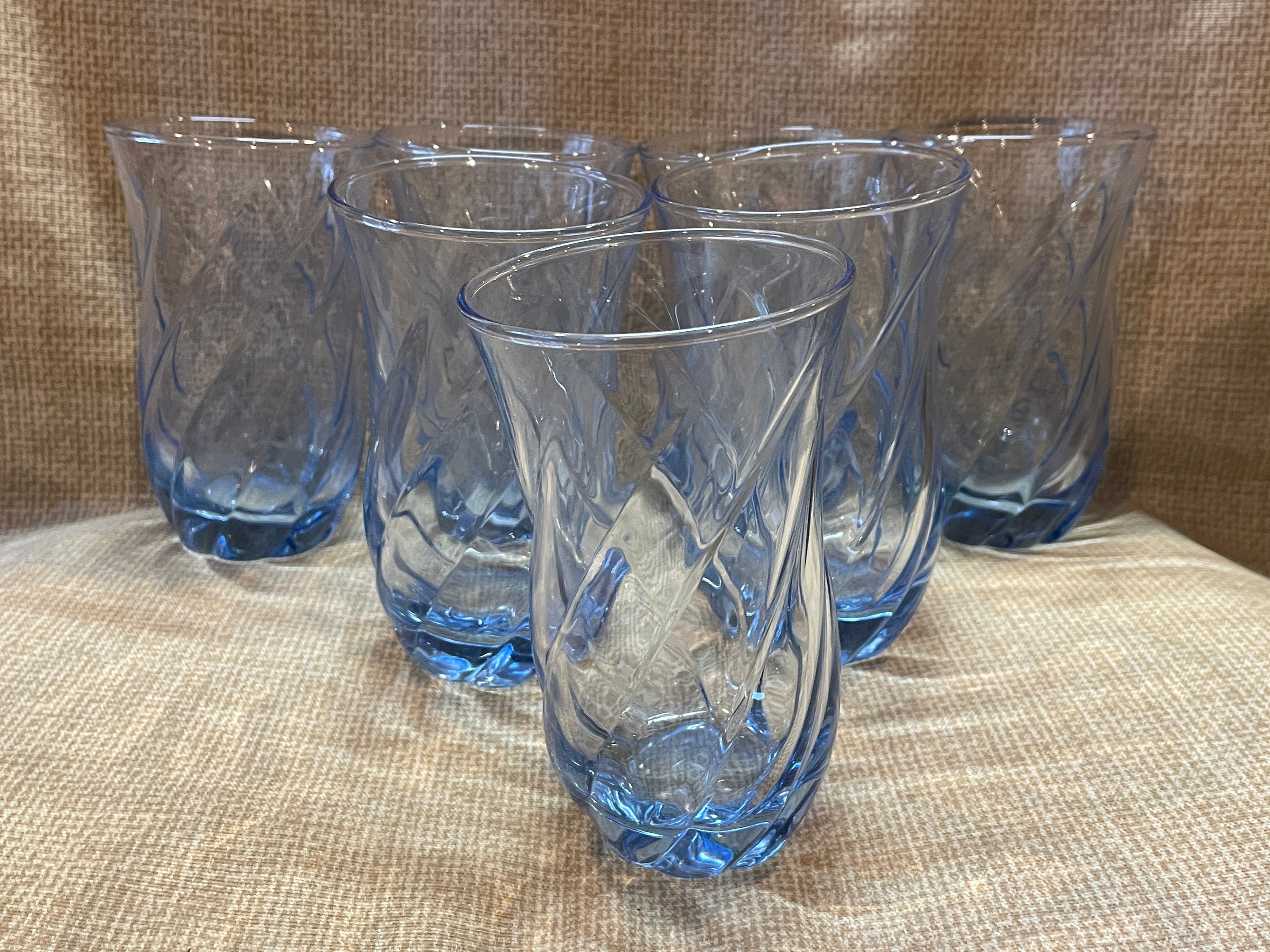 CREATIVELAND 4 Pack Colored Vintage Drinking Glasses, 155 oz Romantic Embossed Water Glasses, Colored Tumblers Tempered Glass, Vintage Glassw
