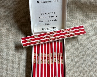 Vintage Koh-I-Noor 1/2 Drawing Leads 2200-D Duette/Made in Austria/Drawing/Pencil Lead/5H Lead/Hardtmuth/2 Lead Packages/Refill Art Supply