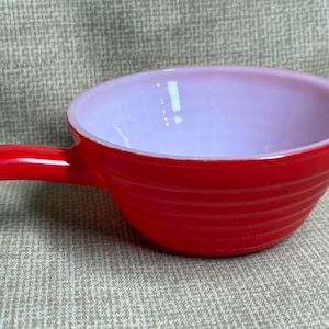 Vintage Fire King Oven Ware Red Handle Bowl/beehive Fire King Bowl