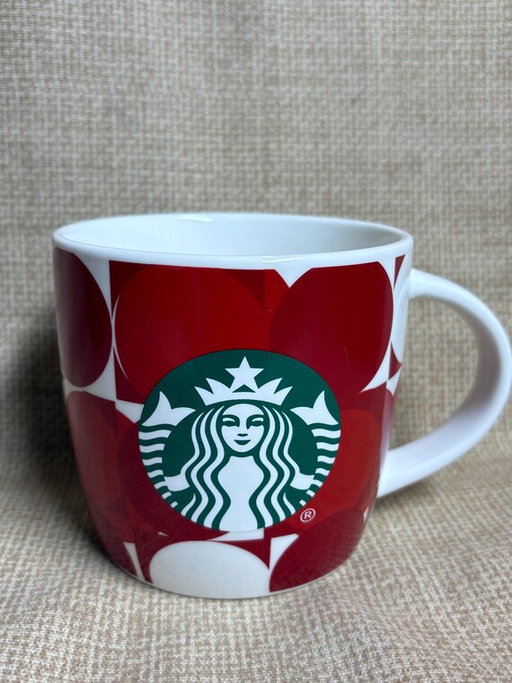 Starbucks Geometric Shapes Red and White Mug/14 Oz Coffee Mug/drinking/circles/squares  - Etsy Israel