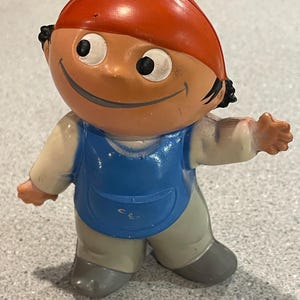 Vintage 60&#39;s Goebel Rubber Mainzelmannchen Toy/Small Goebel Rubber Toy Little Boy Waving/EDI German Goebel Toy/Heinzelmannchen/Childs Toy