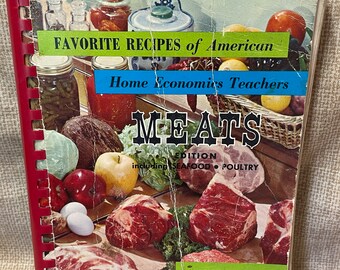Vintage 1962 Fleisch Meeresfrüchte Geflügel Lieblingsrezepte von Hauswirtschaftslehrern Kochbuch / Kammbindung / 2000 Rezepte Kochbuch / 1962