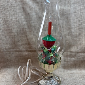 Vintage MCM Electric Christmas Bubble Light with Hurricane Chimney Top/Christmas Light/Home Decor/Holiday Decor/Bubble Light/60&#39;s Christmas