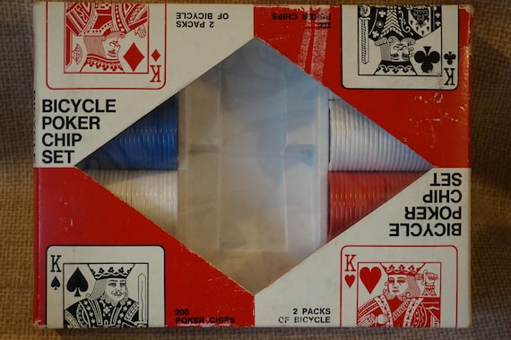 Vintage Bicycle Poker Chip Set 200 Poker Chip Set bicycle Poker