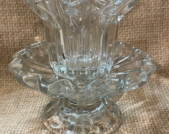 Vintage Partylite Ruffled Crystal Votive Candle Holder/2 Piece Votive Candle Holder/Home Decor/Candle Holder/Partylite Candle Holder