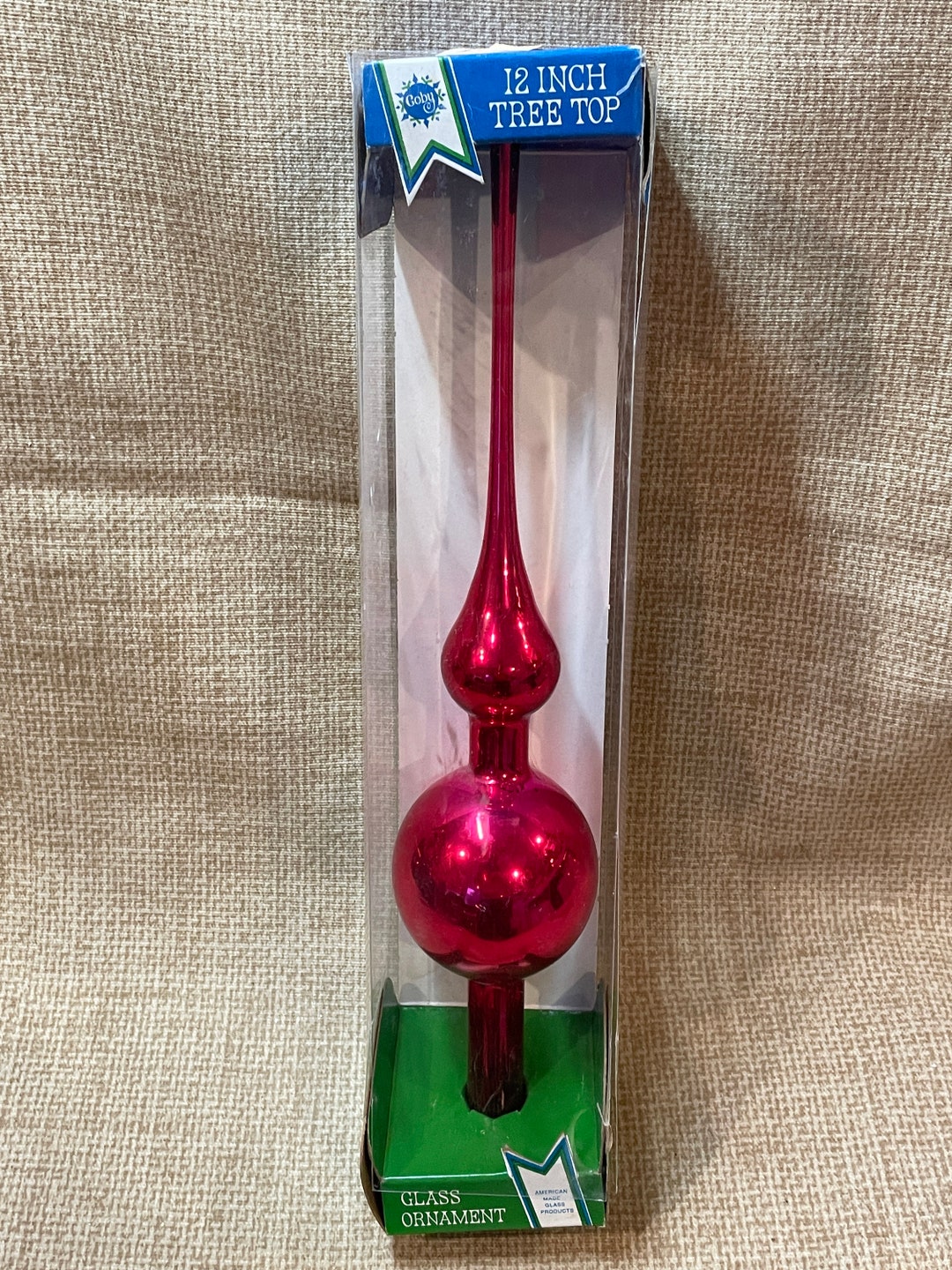 Vintage Colby 12 Inch Red Glass Tree Topper/christmas Tree Etsy