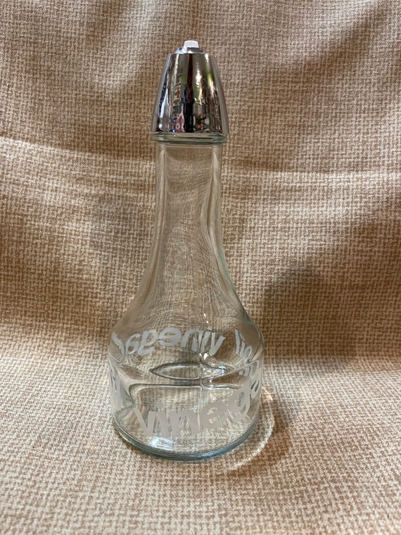 Ampolla di vetro / Ampolla di vetro dell'acqua dell'olio Gemco vintage /  Ampolla di condimento dell